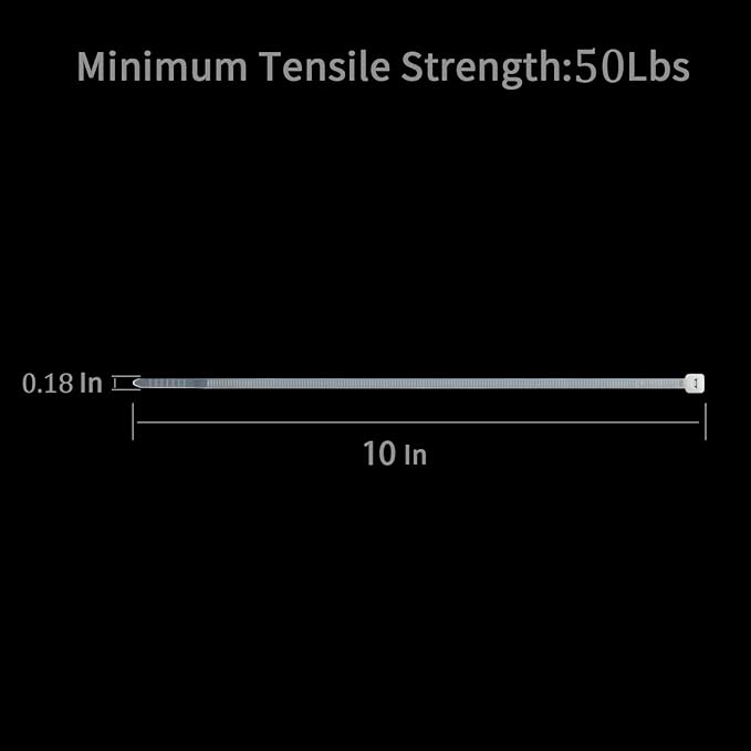 XINGO 100PCS Cable Zip Ties Heavy Duty, Premium Nylon Plastic Wire Ties with 50 Pounds Tensile Strength, Self-Locking Black Nylon Zip Ties for Indoor and Outdoor (10 inch, White)