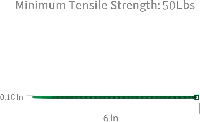 XINGO 100PCS Cable Zip Ties Heavy Duty, Premium Nylon Plastic Wire Ties with 50 Pounds Tensile Strength, Self-Locking Black Nylon Zip Ties for Indoor and Outdoor (6 inch, Dark Green)