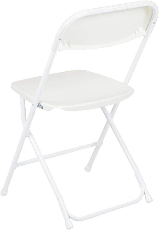 Flash Furniture Hercules Series Plastic Folding Chairs for Parties and Weddings, Stackable Commercial Event Seats with 650-lb. Static Weight Capacity, Set of 2, White