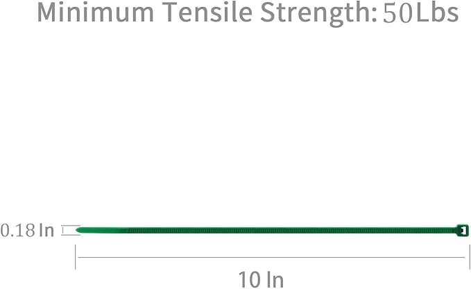 XINGO 100PCS Cable Zip Ties Heavy Duty, Premium Nylon Plastic Wire Ties with 50 Pounds Tensile Strength, Self-Locking Black Nylon Zip Ties for Indoor and Outdoor (10 inch, Dark Green)