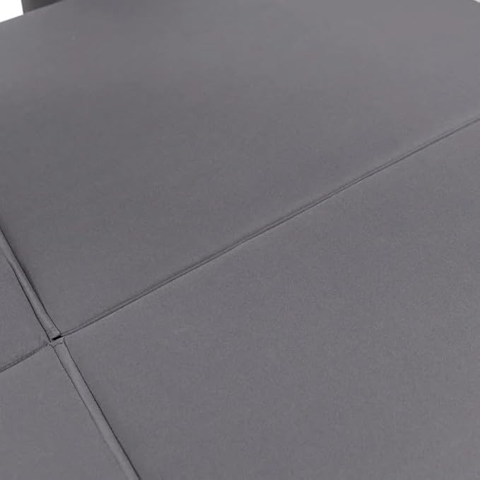 kevinplus Outdoor Patio Sunbed Daybed with Adjustable Reclining Chaise Lounge & Water-Resistant Canopy & Curtain, Solid Wood Construction, Dark Gray