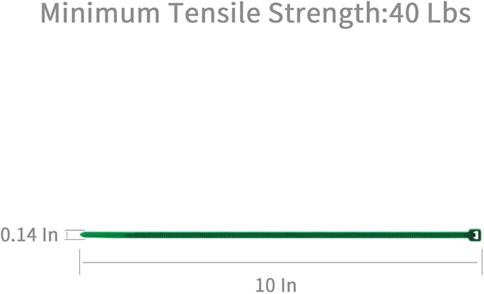 XINGO Cable Zip Ties (500 Pack), 40 Lbs Tensile Strength-Heavy Duty, Self-Locking Nylon Plastic Wire Ties in Assorted Sizes and Colors for indoor and outdoor (10 inch, Dark Green)