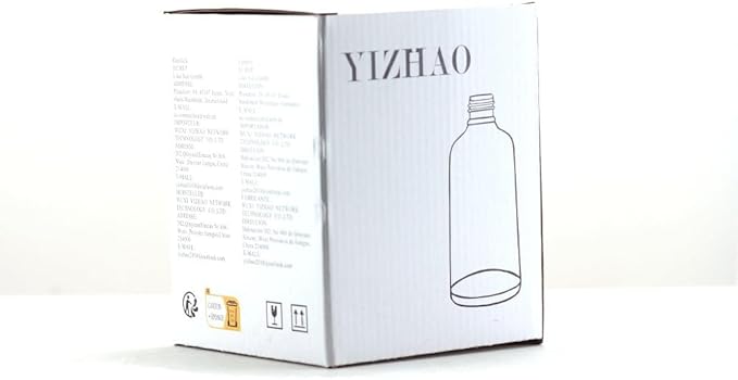 YIZHAO Blue Glass Spray Bottles 4oz, with Small Fine Mist Spray, Metal Cap, Refillable for Essential Oil,Travel,Cleaning,Perfume,Aromatherapy,Makeup – 4 Pcs