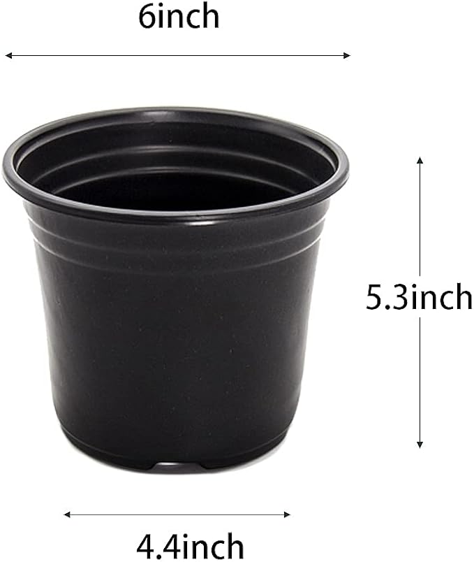 100-Pack 0.5 Gallon Flexible Plant Nursery Pots，Thickened Soft Plastic Seedling Pots,Seed Starting Pot Flower Plant Container for Succulents, Seedlings, Cuttings, Transplanting(Black)