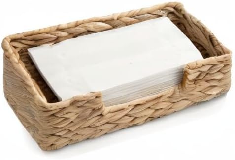 CLAYNIX Rattan Napkin Holders for Table, Napkins Holder For Paper Napkins, Kitchen Luncheon Paper on Boho Dining Countertop - Rectangle