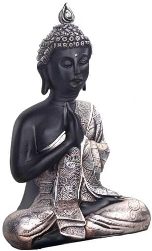 JORAE Seated Buddha Statue Buddhism Thai Meditating Home and Garden Decorative Sculpture Praying Collectibles Figurines, 9.5 in, Polyresin