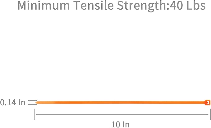XINGO 10 Inch Cable Zip Ties (500 Pack), 40 Lbs Tensile Strength-Heavy Duty, Self-Locking Nylon Plastic Nylon Wire Ties for indoor and outdoor use(Orange)