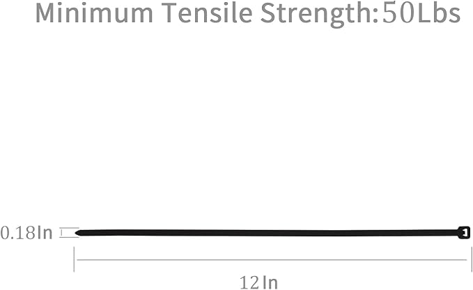 XINGO 1000 PCS Black Zip Ties 12 Inch, 60 LBS Tensile Strength, Self-Locking Nylon Plastic Nylon PA66 Wire Ties for Indoor and Outdoor Use