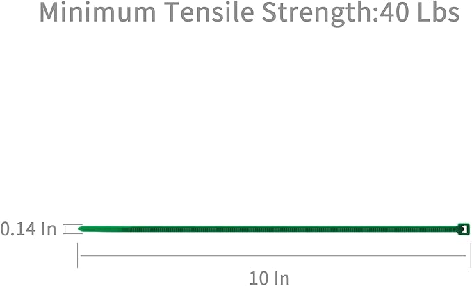 XINGO 10 Inch Cable Zip Ties (500 Pack), 40 Lbs Tensile Strength-Heavy Duty, Self-Locking Nylon Plastic Nylon Wire Ties for indoor and outdoor (Green)