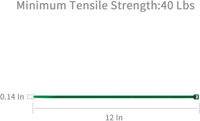 XINGO Cable Zip Ties (500 Pack), 40 Lbs Tensile Strength-Heavy Duty, Self-Locking Nylon Plastic Wire Ties in Assorted Sizes and Colors for indoor and outdoor (12 inch, Dark Green)