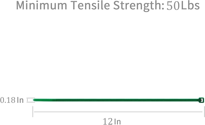 XINGO 100PCS Cable Zip Ties Heavy Duty, Premium Nylon Plastic Wire Ties with 50 Pounds Tensile Strength, Self-Locking Black Nylon Zip Ties for Indoor and Outdoor (12 inch, Green)