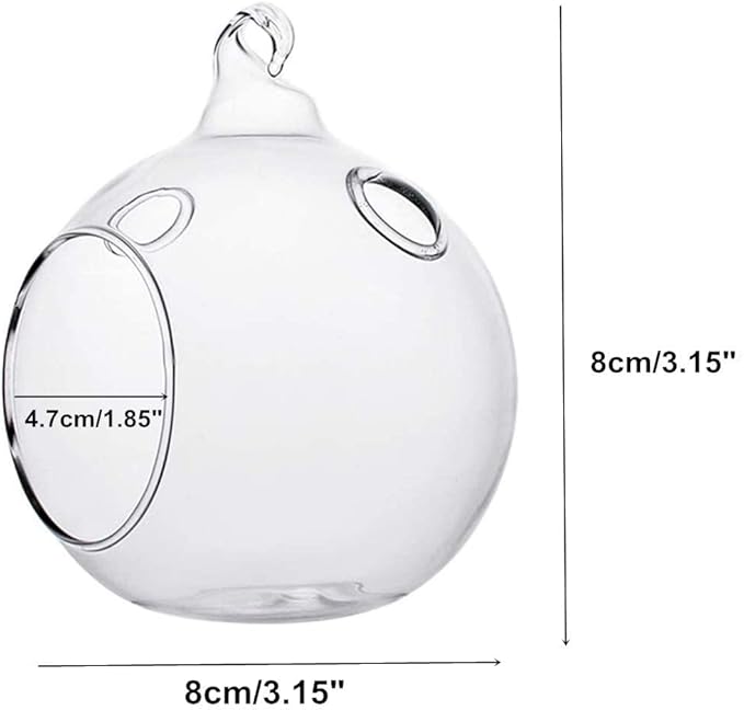 3.15 inches Hanging Tealight Holder Glass Globes Terrarium Wedding Candle Holder Candlestick (18 Pcs/Set) (18pcs)