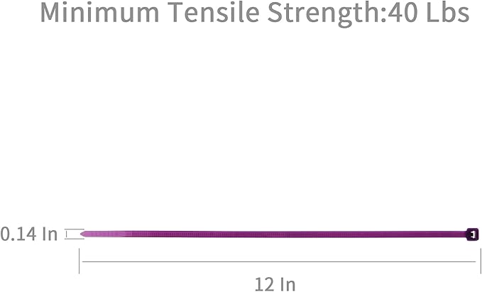 XINGO Cable Zip Ties (500 Pack), 40 Pounds Tensile Strength-Heavy Duty, Ultra Strong Durable Zipties, Self-Locking UV Resistant Nylon Plastic Wire Ties for indoor and outdoor (12 Inch, Purple)