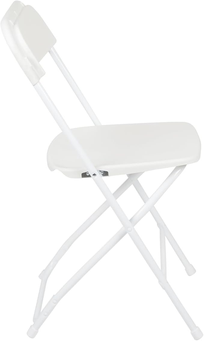Flash Furniture Hercules Series Plastic Folding Chair - White - 650LB Weight Capacity Comfortable Event Chair - Lightweight Folding Chair