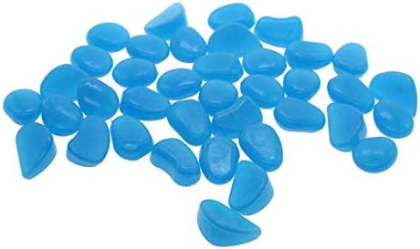 Oubest Fish Tank Rocks Glow Blue/Glow in The Dark Pebbles for Garden/Fish Tank/Aquarium/Plant Pots/Bonsai Walkway/Driveway 200pcs