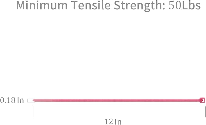 XINGO 1000 PCS Pink Zip Ties 12 Inch, 60 LBS Tensile Strength, Self-Locking Nylon Plastic Nylon PA66 Wire Ties for Indoor and Outdoor Use