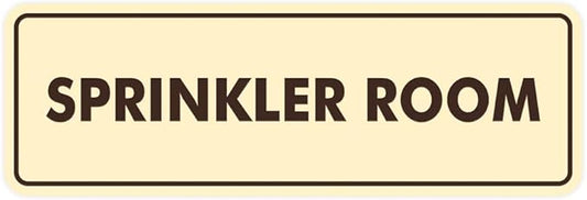 Signs ByLITA Standard Sprinkler Room Sign (Ivory/Dark Brown) - Small