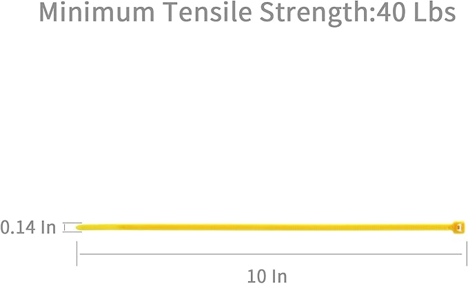 XINGO 10 Inch Cable Zip Ties (500 Pack), 40 Lbs Tensile Strength-Heavy Duty, Self-Locking Nylon Plastic Nylon Wire Ties for indoor and outdoor use (Yellow)