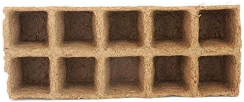 Daniel's Plants 2" Naked Pots | Natural Plantable Seed Starter Trays | OMRI-Listed Biodegradable Tray For Seedlings | Enhanced Drainage & Aeration | Earth Friendly - Peat Free | 100 Pack 2 Inch Square
