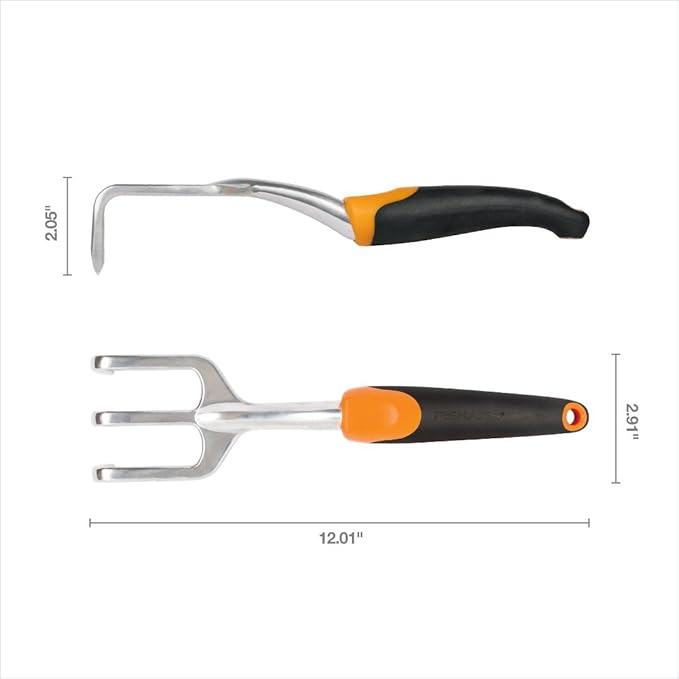 Fiskars Ergo Cultivator for Digging, Aerating Soil, and Weeding, Heavy Duty Garden Tool with Hanging Hole