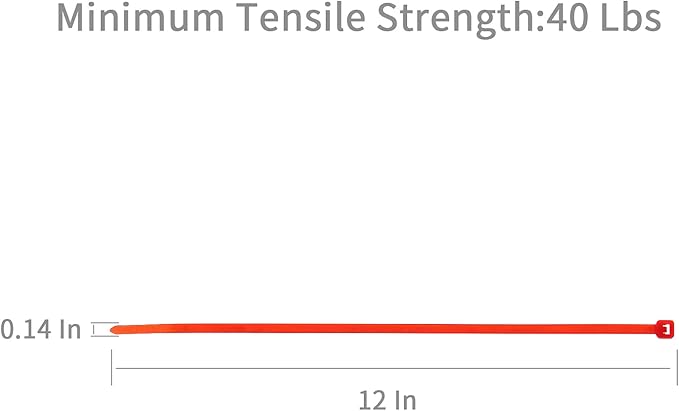 XINGO Nylon Cable Zip Ties Self Locking Plastic Wire Ties with 40 Lbs Tensile Strength for Indoor and Outdoor 12 Inch 500 Pack Red
