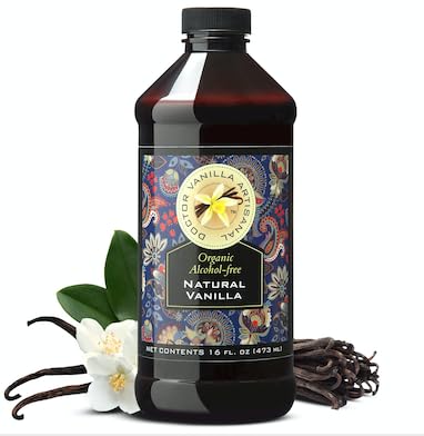 Alcohol-Free Natural Vanilla, Nature Sourced For Baking, Sweet Drinks And More, Small Batch Handcrafted From Madagascar Bourbon Vanilla Pods (16oz)