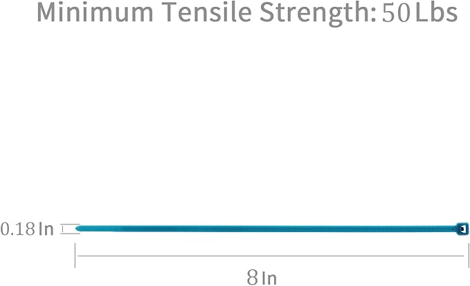 XINGO 1000 PCS Blue Zip Ties 8 Inch, 60 LBS Tensile Strength, Self-Locking Nylon Plastic Nylon PA66 Wire Ties for Indoor and Outdoor Use