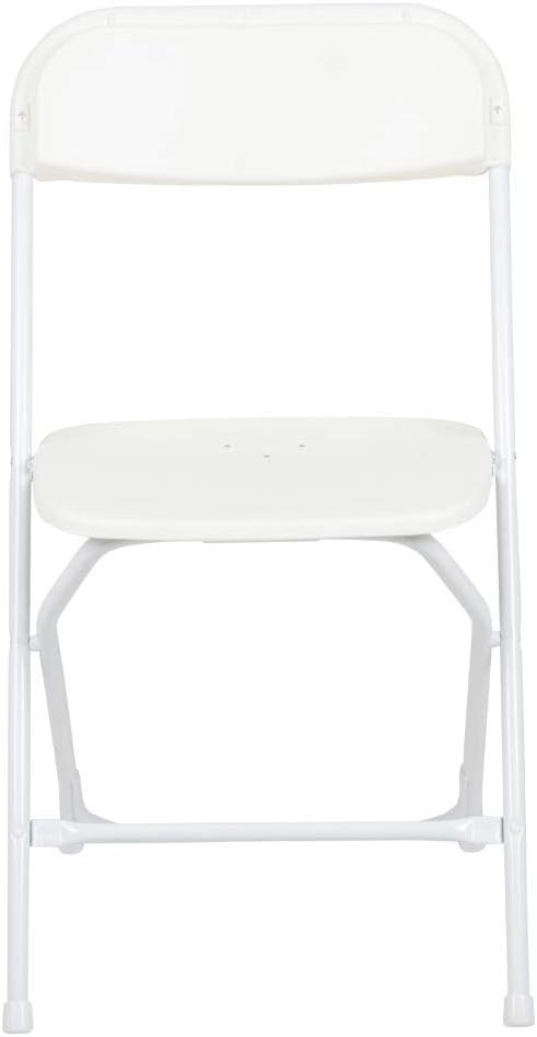 Flash Furniture Hercules Series Plastic Folding Chairs for Parties and Weddings, Stackable Commercial Event Seats with 650-lb. Static Weight Capacity, Set of 2, White