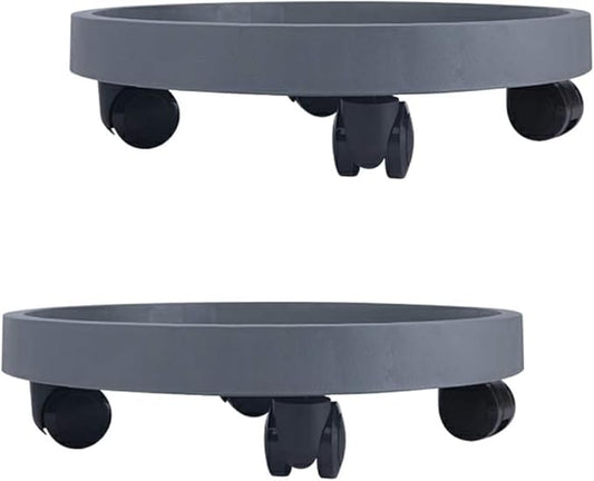 WanderingDonkey 14 Inch Potted Flower Mover Dolly with Casters Round Coaster for Indoor Outdoor, Heavy Duty Plant Caddie with Wheels,Rolling Plant Stand Pot Trolley,Wheeled Planter Saucer Tray 2 Pack