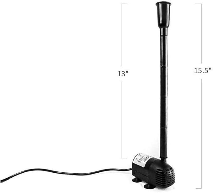 12V-24V DC Brushless Submersible Water Pump 196 GPH for Solar Fountain Hydroponics and Aquaponics