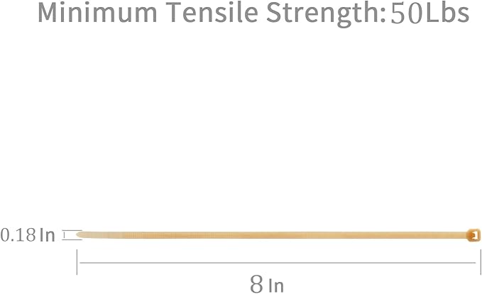 XINGO 1000 PCS Gold Zip Ties 8 Inch, 60 LBS Tensile Strength, Self-Locking Nylon Plastic Nylon PA66 Wire Ties for Indoor and Outdoor Use