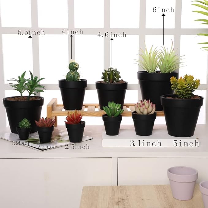 Yishang 36 pcs Small Mini Black Clay Pots, 2.5'' Terracotta Pot Clay Ceramic Pottery Planter,Cactus Flower Terra Cotta Pots,Succulents Nursery Pots,with Drainage Hole,Great for Crafts,Wedding Favor