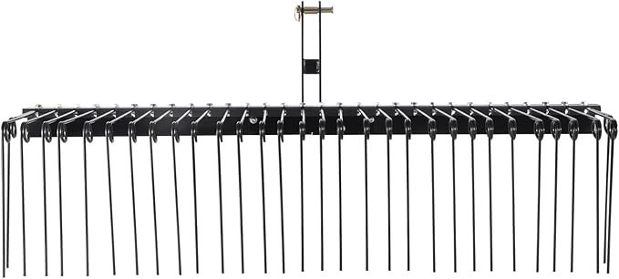 VEVOR Tow Behind Landscape Rake, 72" Tow Dethatcher with 32 Steel Tines, Lawn Dethatcher Rake Attaches to Category 1, 3 Point Hitch for Tractor, for Leaves, Pine Needles, Straw, and Grass