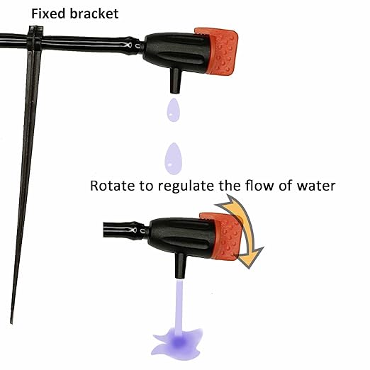 Drip Irrigation System Drip Irrigation Kit 64ft 5/16“ID Inche 64FT 1/4 Inch OD Pipe Kits Solutions for Large Gardens with Low Water Pressure Away from The Water Source