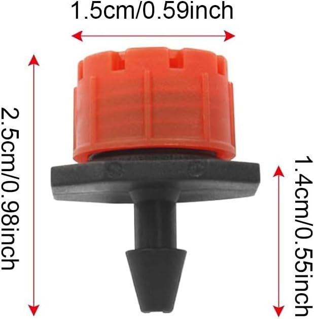 Penta Angel 50/100/200 Pcs Adjustable Irrigation Sprinklers Watering Drippers Sprinklers Emitter Drip System On 1/4" Barb (200)