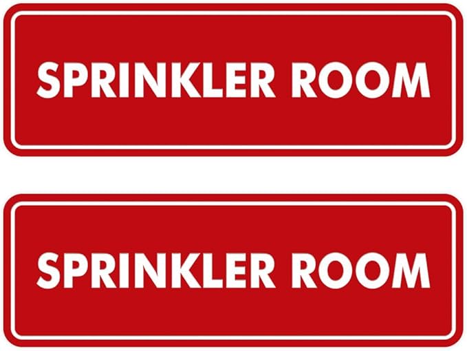 Signs ByLITA Standard Sprinkler Room Sign (Red) - Medium 2 Pack
