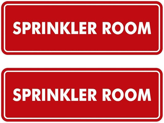 Signs ByLITA Standard Sprinkler Room Sign (Red) - Medium 2 Pack