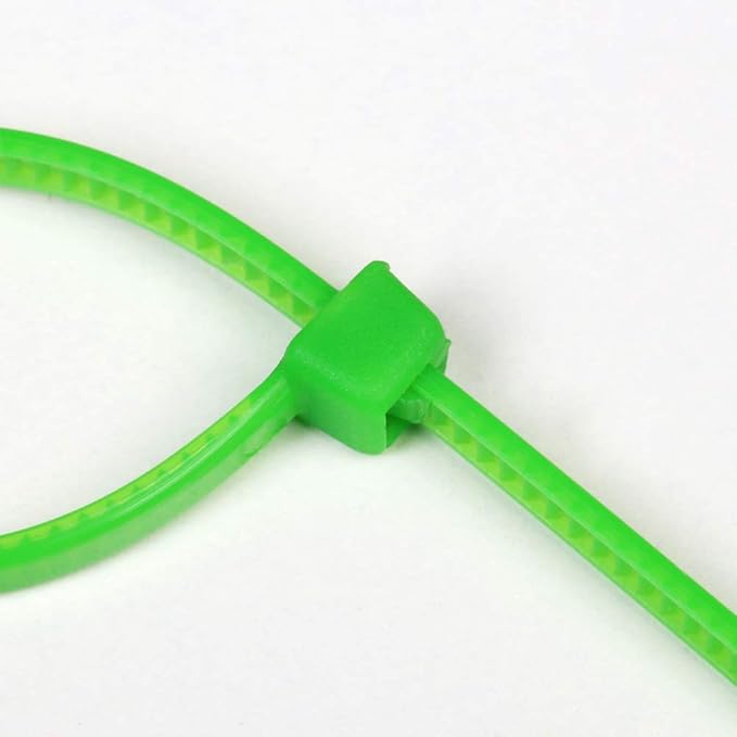 4 Inch Green Zip Ties (100 Pieces) 18lb Strength, Nylon Cable Wire Ties