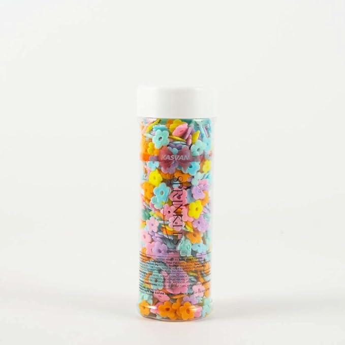 Kasvan Spring Flowers Sugar Sprinkles - Edible Candy Pearls 85g/ 3oz, Mix Size, Baking Cake Decorations, Ice Cream Toppings and Cookie Decorating, Wedding Party Chirstmas Supplies