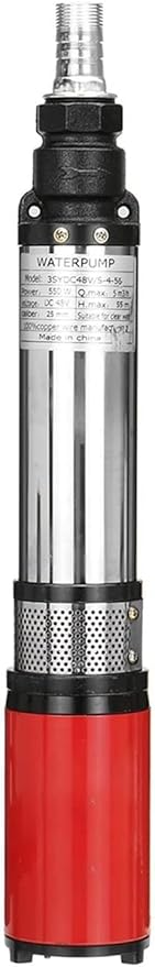 Deep Well Pump 3Inch Tube 24V DC Solar Submersible Well Pump Stainless Steel Water Pump for Well Submersible 1"Outlet Submersible Deep Water Pump 300W for Home Garden Pool Agricultural Irrigation