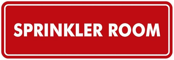 Signs ByLITA Standard Sprinkler Room Sign (Red) - Large