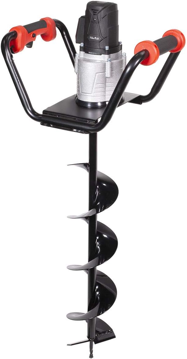 XtremepowerUS 1500W Electric Post Hole Digger Earth Auger Dig Hole Fence Post Hole Digging, Tree Planting with 6" Digging Auger Bit Set, 3/4" Shaft