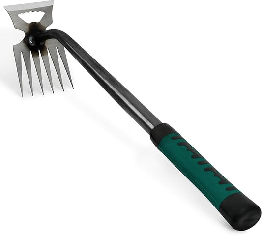 Weed Puller Tool, Time-Saving Garden Tools, Upgraded Hadfield Steel Weeding Tool Multifunctional Weeder, Dandelion Weed Puller Tool Gardening Tools for Yard, 6 Teeth