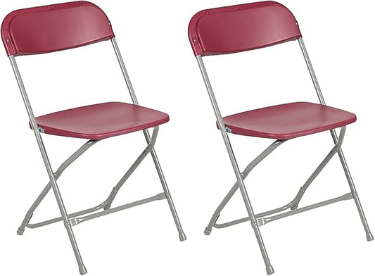 Flash Furniture Hercules™ Series Plastic Folding Chair - Red - 2 Pack 650LB Weight Capacity Comfortable Event Chair - Lightweight Folding Chair