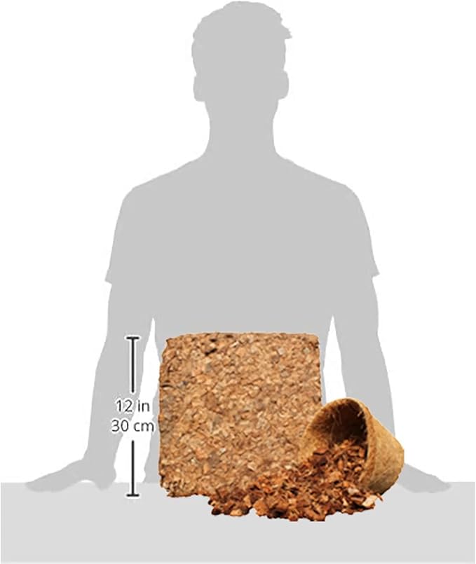 Organic Coco Chips for Plants (40lbs) - Coco Coir Chips - Coconut Husk Chips for Potting Soil, Garden Soil, & Seed Starter Soil - Coconut Mulch for Garden - Compressed Coconut Chips for Plants