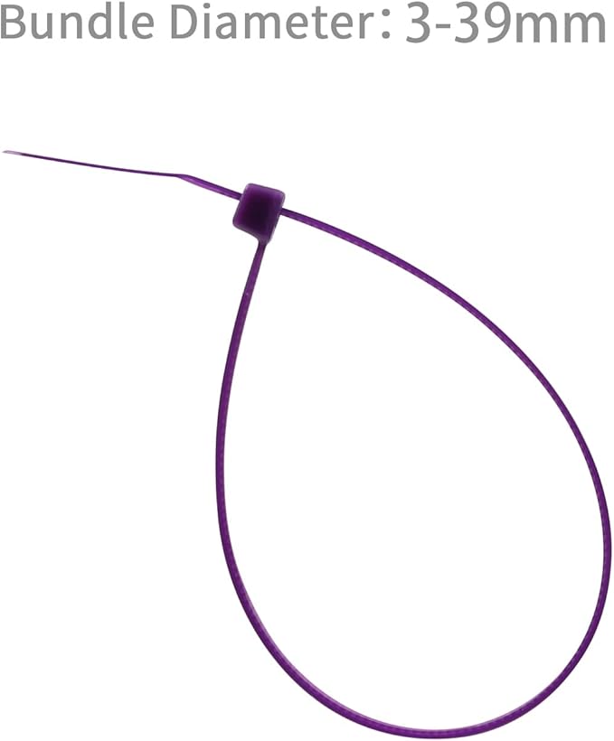 XINGO 100PCS Purple 6 Inch Cable Ties, Heavy Duty Nylon 66, 50 Pound Tensile Strength, Self-Locking, Indoor/Outdoor