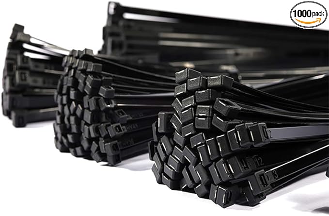 SYD 4 Inch length, 18lb Small size Self Locking Nylon Cable Zip Ties -1000 Piece (Black)