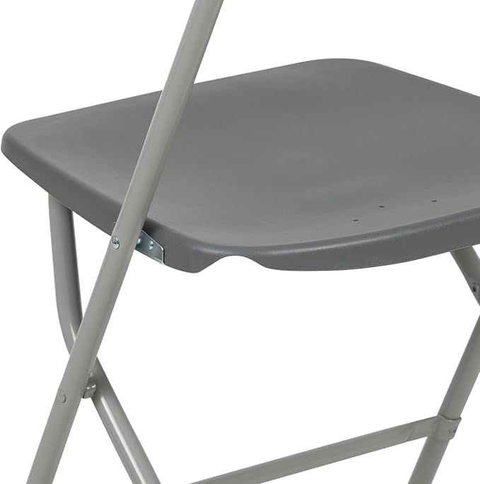 Flash Furniture Hercules Series Plastic Folding Chair - Grey - 4 Pack 650LB Weight Capacity Comfortable Event Chair-Lightweight Folding Chair