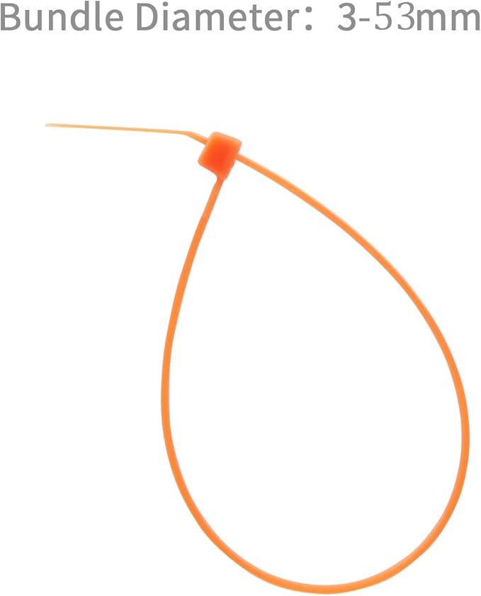 XINGO 1000 PCS Orange Zip Ties 8 Inch, 60 LBS Tensile Strength, Self-Locking Nylon Plastic Nylon PA66 Wire Ties for Indoor and Outdoor Use