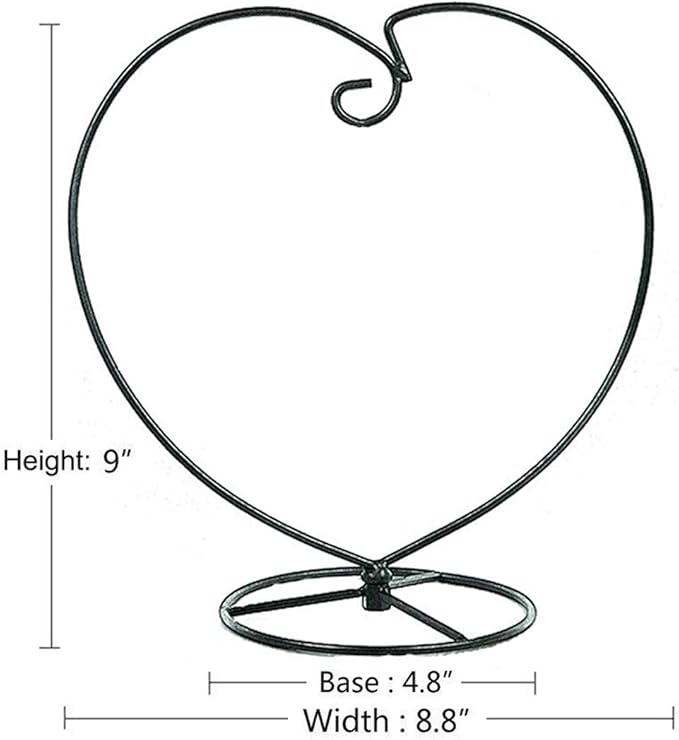 Ornament Display Stand Air Plant Stand Iron Hanging Stand Flower Pot Stand Rack Holder for Hanging Glass Globe Witch Ball Terrarium Christmas Ornament and Home Wedding Decoration(Black) (Love)